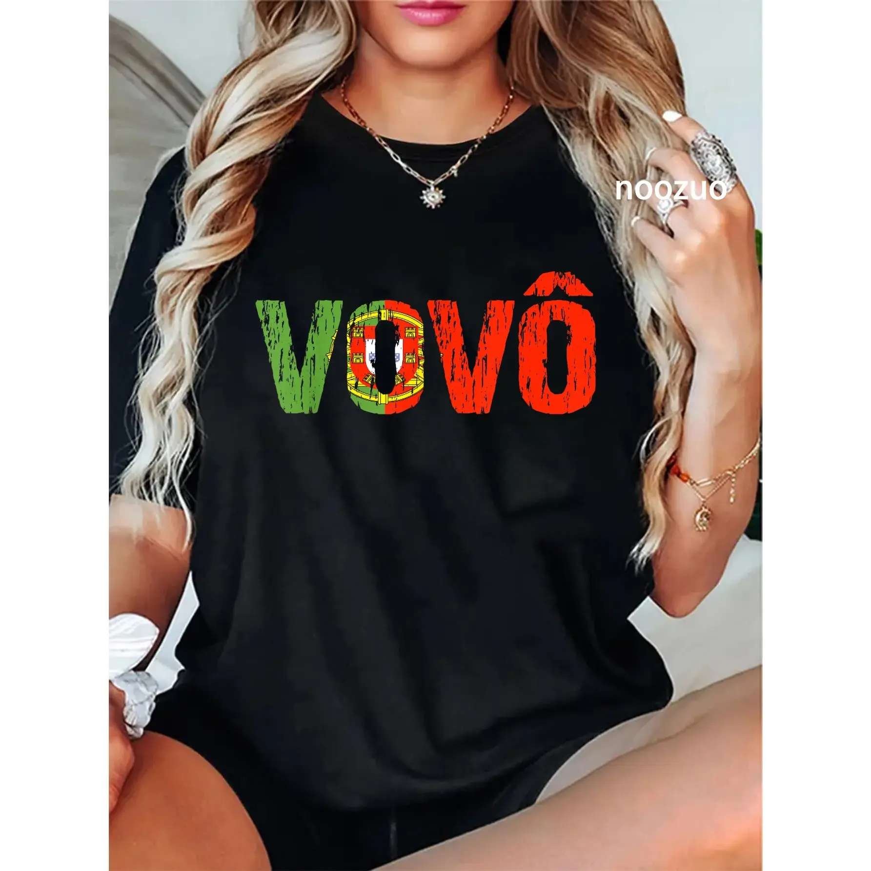 100% Cotton Vovo Portuguese Grandpa Portugal Flag Distressed T-Shirt