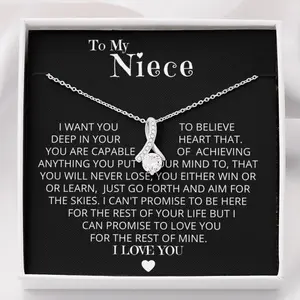 Niece Necklace from Uncle, Unique Birthday Gift for niece ideas, To my Niece Gift from Aunt, Auntie to Niece Jewelry, Niece Birthday, Necklace With Meaningful Message Card Inside