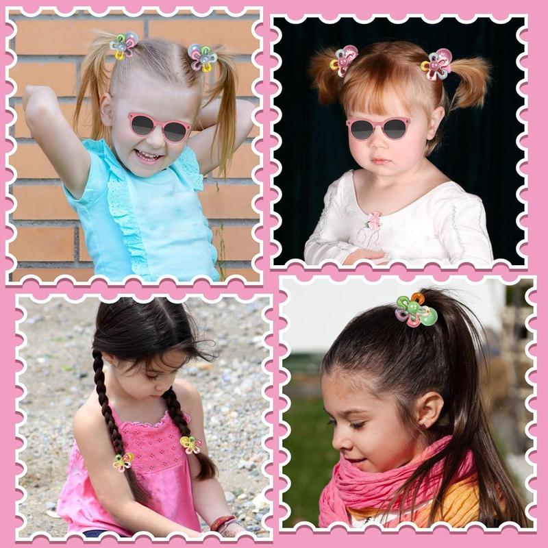 L-B50  10 Pack Hair Balls for Girls Hair,Hair Ties for Girls Toddler Kids Ponytail Holders Hair knockers Cute Hair Accessories (pink yellow blue purple green)