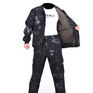 Winter Workwear Men's Suit Fleece Lined Thickened Cold-Proof Warm Wear-Resistant Construction Site Welding Workwear Labor Protection Clothing Work