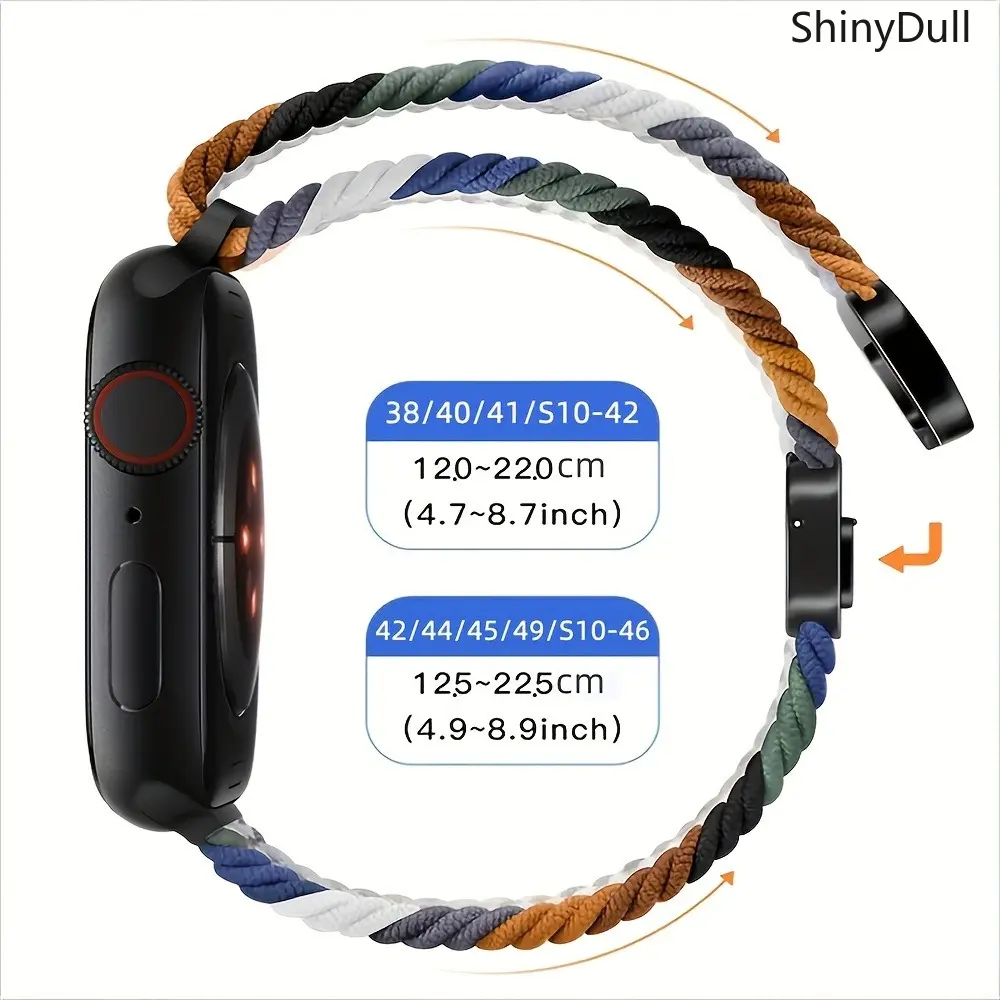 Apple Watch Magnetic Nylon Strap – Braided Elastic Adjustable Wristband, Soft, Breathable, Fits 38–49mm, Series 1–11, SE, Ultra / Ultra 2, Unisex Apple Watch Magnetic Nylon Strap – Braided Elastic Adjustable Wristband, Soft, Breathable, Fits 38–49mm, Series 1–11, SE, Ultra / Ultra 2, Unisex