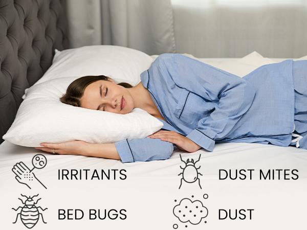 100% Waterproof Pillow Protector - Terry Cloth, Hypoallergenic Breathable Membrane, Lifetime Warranty