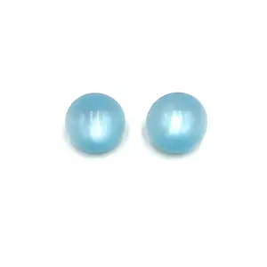 Ice Blue MG Retro Button Stud Earrings - 18mm