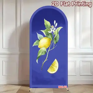 Lemon Dark Blue Arch Backdrop 2-Sided Elastic Fabric for Baby Shower Kids Birthday Party Photo Banner Background