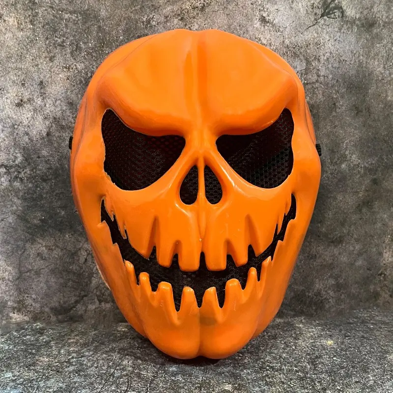 Halloween Pumpkin Skull Mask Plastic Ghost Face Headgear Prank Toy