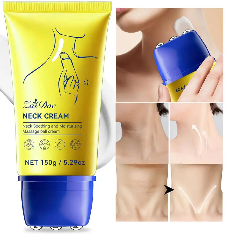 Zaidoc Neck Firming Cream 150g - Hydrating Roller Massage, Cruelty-Free, Crepey Skin Repair, Anti-Wrinkle Treatment, Deep Moisturizing Cream Neck Care (Anti-Wrinkle Firming Moisturizing Hydrating, Firms Skin, Instant Firming Variants), Anti Wrinkle Neck C