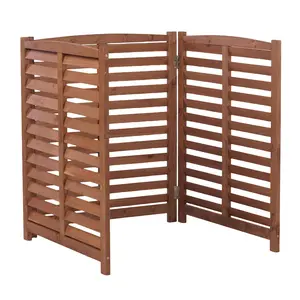 DONEXT 3-Panel Outdoor Air Conditioner Fence 32" W x 38" H Solid Wood Privacy Screen for Garden & Patio Weather-Resistant Versatile Design,summervibes