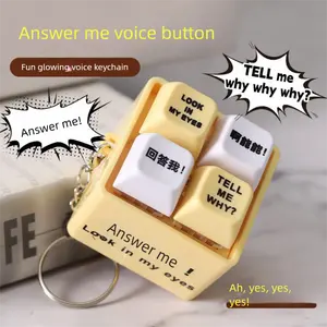 Answer Me" Sound & Light Button Keychain – Interactive Stress Relief Fidget Toy, Fun Office Desk Gadget Gift for Him or Her