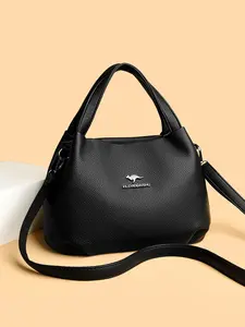 Leather Texture Mid-Size Women's Bag, Handbag Crossbody Bag, Large Capacity Shoulder Crossbody Bag, Mom Shopping Grocery Bag, Versatile Two-In-One Design