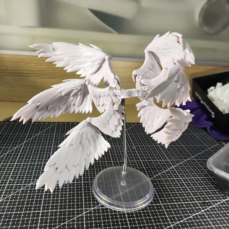 White And Black Six Feathered Angel Wings Model Accessory For Anime Action Figure Customization No Figure Body Or Stand Included
