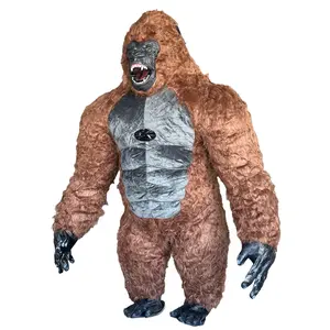 2.6m Plush Gorilla Costume for Adults (with Battery), Suitable for Adults with Height 170 - 195 cm - Funny Cosplay Prop, Party & Stage Performance Outfit for Halloween