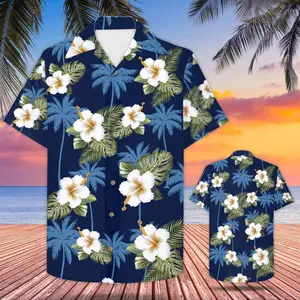 Tropical Hibiscus Island Hawaiian Shirt, Short Sleeves Shirt, Aloha Hawaiian Shirt