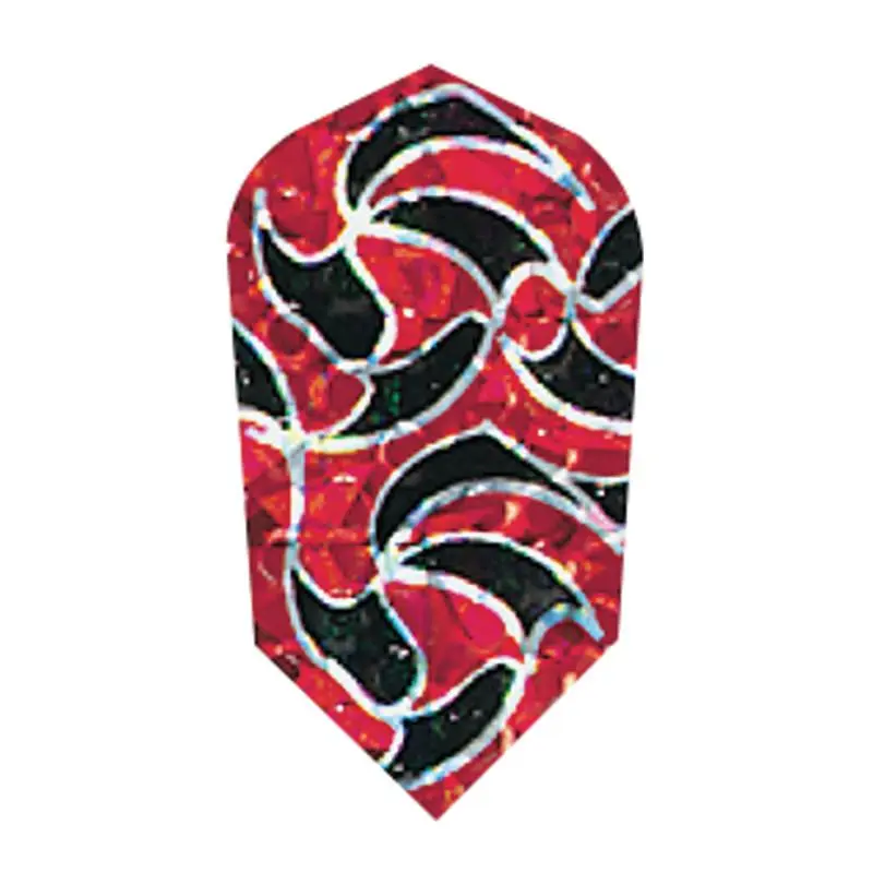 Slim Dart Flights with 100-Micron Construction, Red, Black & Silver Design for Maximum Control & High Tensile Strength in Dart Games, Controlled Flight