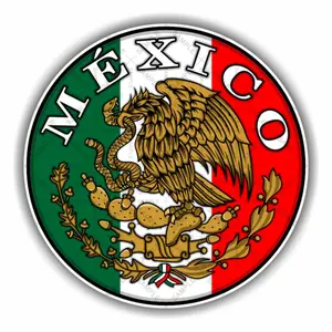 Mexico Eagle Flag Round Decal for Car Windows and Windshields