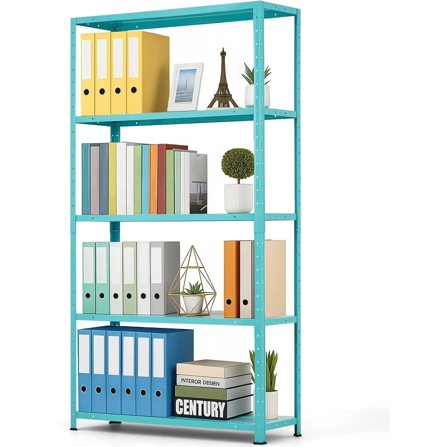Garvee Heavy-Duty 5-Tier Freestanding Storage Rack – Adjustable Steel Standing Shelf Organizer – Space-Saving Solution for Home, Kitchen, Garage, Pantry, Closet – Sturdy & Powder-Coated