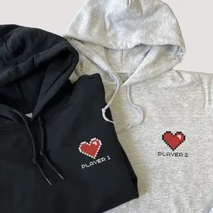 Player 1 Player 2 Custom Matching Hoodies - Personalized Couple Sweatshirts