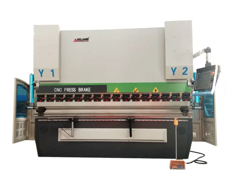200T 3200MM Industrial CNC Press Brake Bending Machine - Fully Automatic Synchronized CNC Servo Motor Hydraulic Press Machine with Delem 66T, for Aluminum End Forming, Carbon Steel, Kitchen Appliance Manufacturing