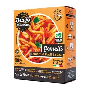 Bravo Bravissimo® (pack of 6) - – Traditional Italian Pasta Meal | Ready in 8 Minutes | No Boiling Needed | Shelf-Stable | Microwavable or Pan-Cook | Real Taste from Italy in a Compostable Bowl.   Carb Spaghetti
