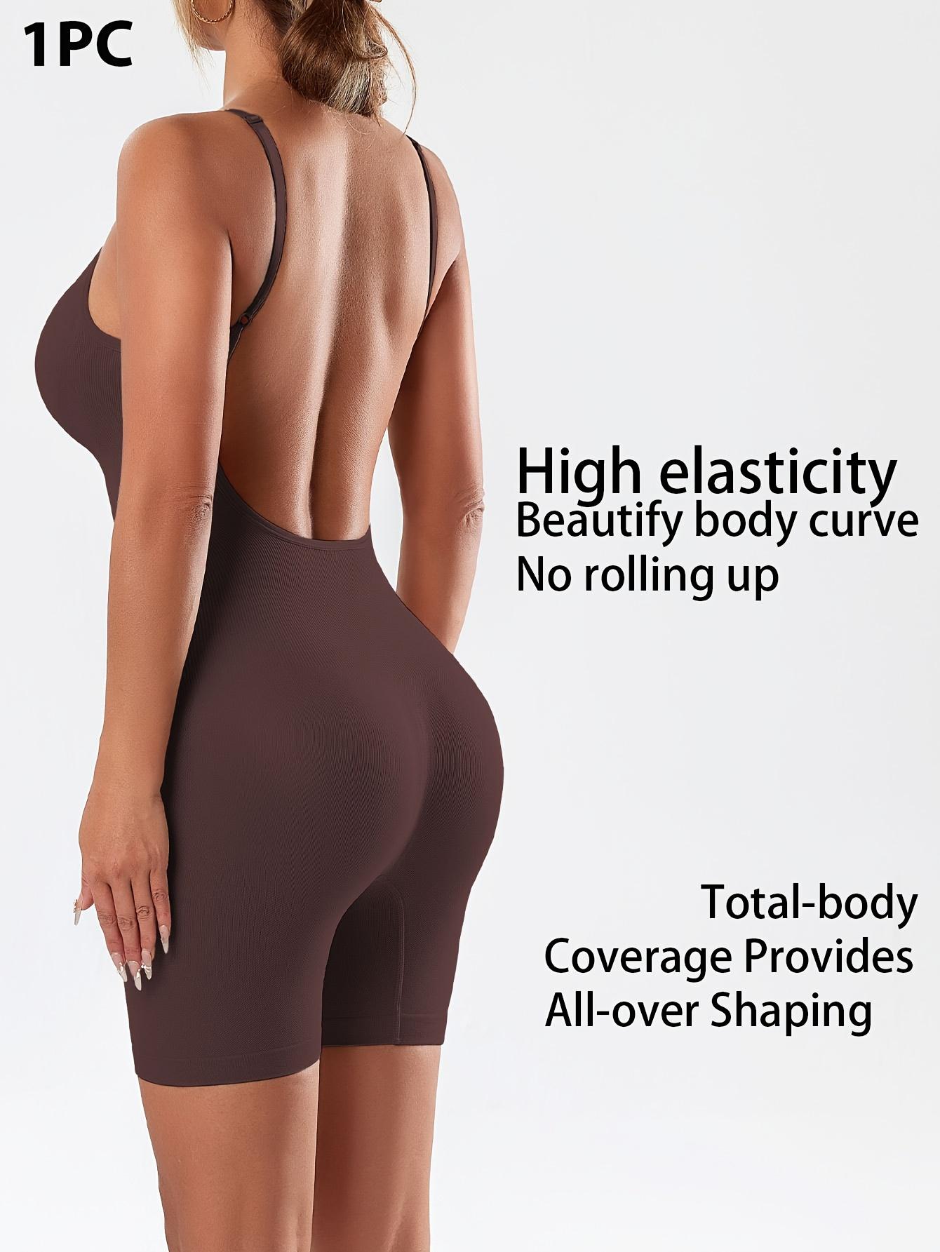 A Women'S Adjustable Strap Bodysuit with a Large U-Back Design, Featuring a Seamless Full-Body Shaping Effect, Tummy Control, And a Focus on Enhancing The Hips And Back