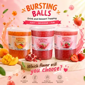 BREXONIC Strawberry Boba Pearls Popping Bursting Boba, Tapioca Pearls For Bubble Tea, No Artificail Colors (2 LB 1 Pack)