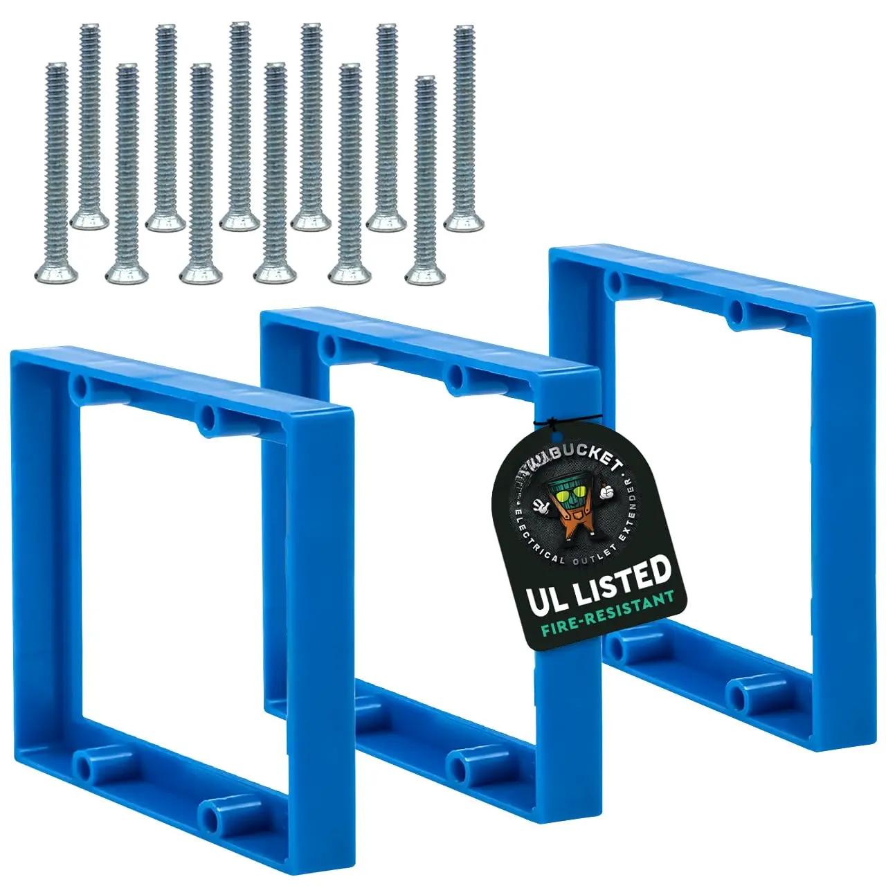 1/2" Double Gang Receptacle Outlet Box Extender - UL Listed - Electrical Outlet Extender for Electrical Box and Electrical Outlet Switches (Blue) (Pack of 3)