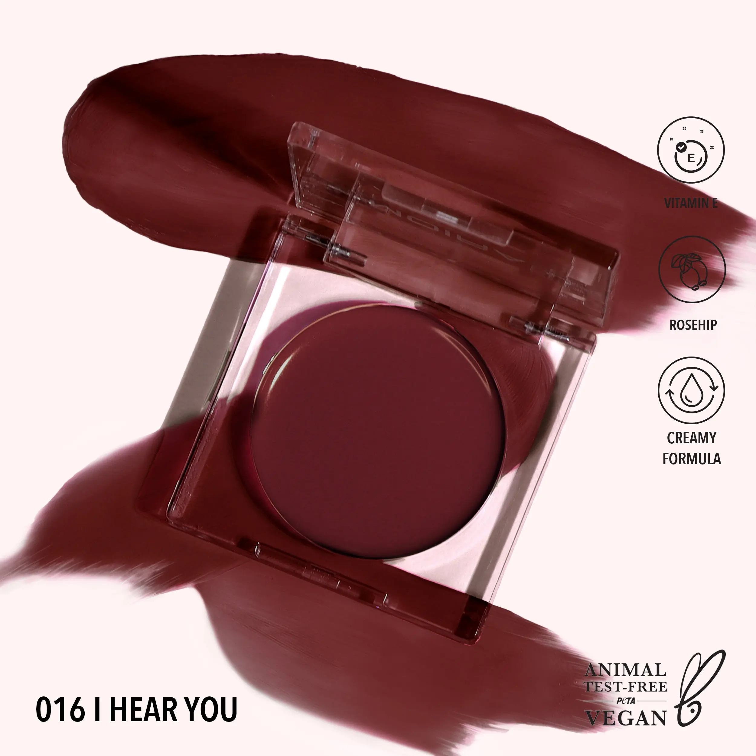 MOIRA | Loveheat Cream Blush (016, I Hear You) | Dewy Cream Blush with Lightweight, Blendable Color