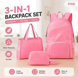 3-in-1 Foldable Convertible Backpack Handbag, Lightweight Waterproof 20L Daypack with Reflective Strips, Solid Black White Pink Blue, Multi-Purpose Tote for Travel School Commute Concert Hiking, Holiday Gift for Women Mom Students Sports Fan