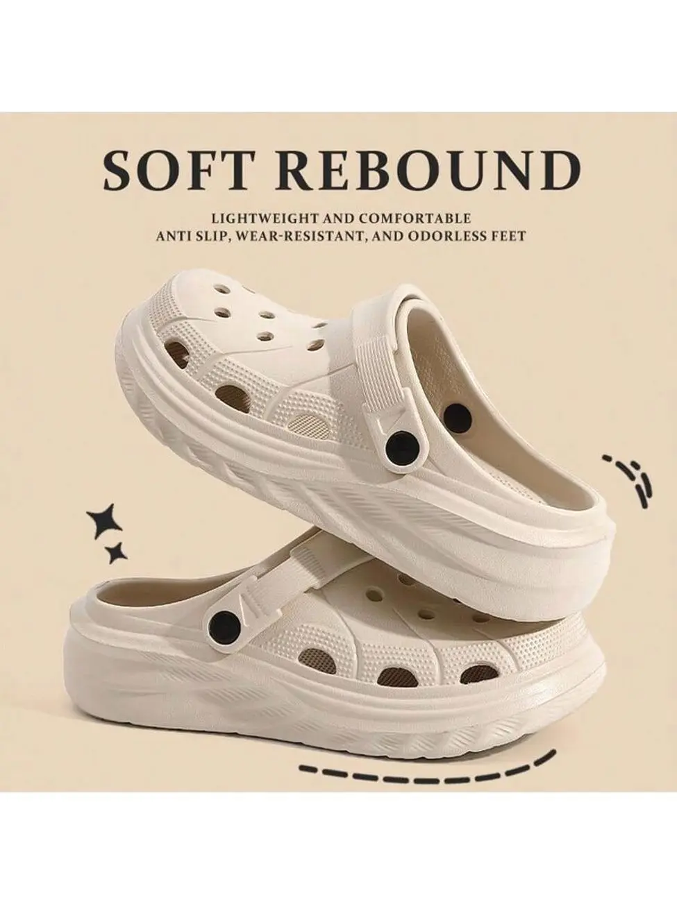 Heavy-Duty Slip-On Sandals, Women's Summer Outdoor Thick Sole Platform Beach Shoes, Anti-Skid Slippers Couples, Aesthetic