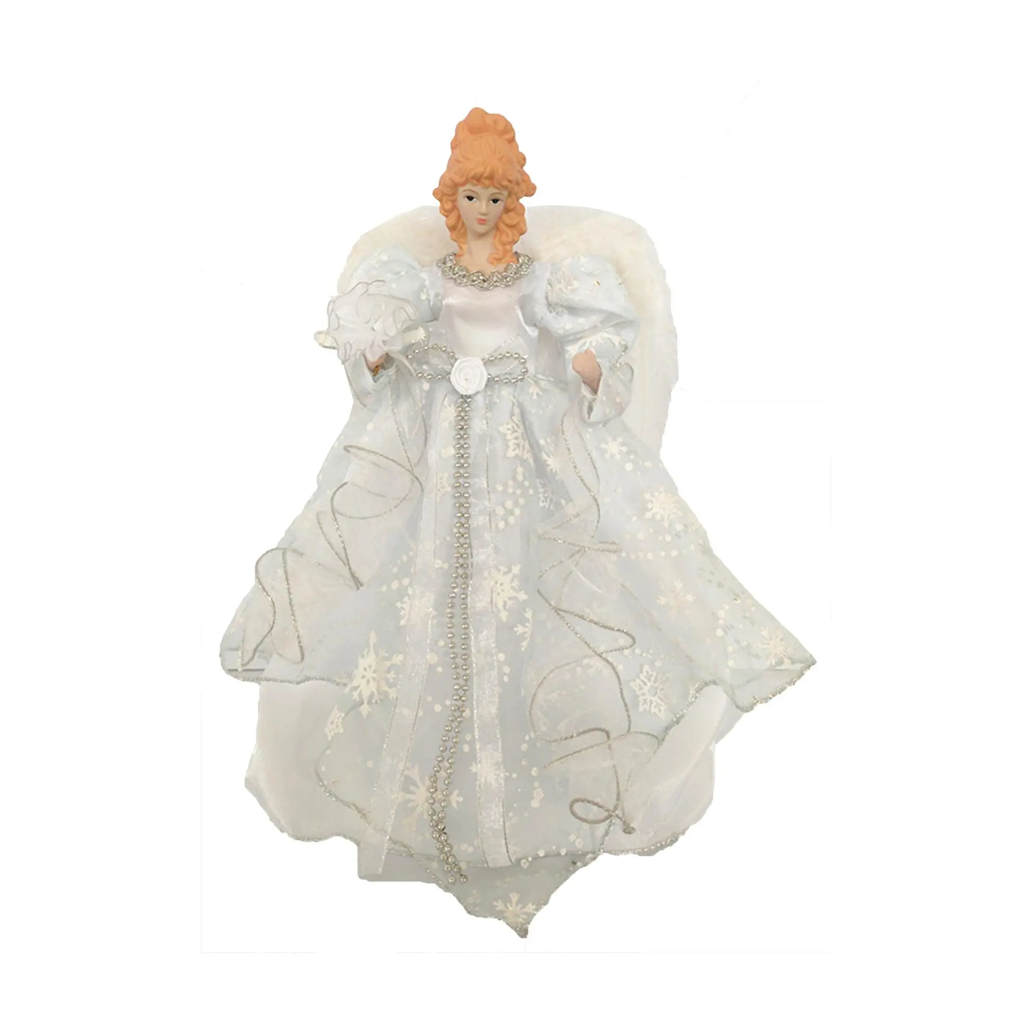 14" Santa's Workshop White & Silver Angel Tree Topper 14" Santa's Workshop White & Silver Angel Tree Topper