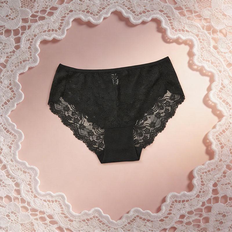 6PCS Solid Color Hollow Lace Women’s Panties — Sexy, Butt-Lifting, Skin-Friendly & Breathable Triangle Style for Everyday Wear and Dates
