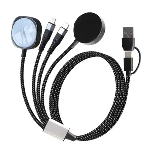 USB C Watch Charger for Apple Watch, 4-In-2 Multi-Functional Data Cable, Small Night Light, Compact Design, Reverse Charging, Compatible with Ultra Se Series