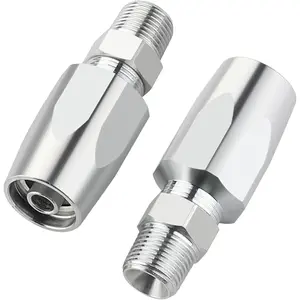 2PCS 3/8'' Reusable Hydraulic Fittings, Size #6 Single Wire Hydraulic Hose Repair Kit