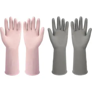 Dishwashing Rubber Gloves  Kitchen Gloves 2Pairs Cleaning Gloves for Washing Dishes Long-lasting&Non-Slip