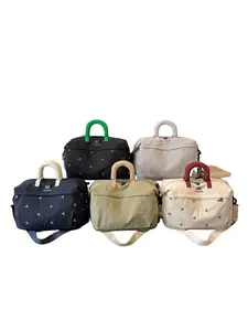 Bowknot fitness bag, single-shoulder handbag, large capacity, dry and wet separation, yoga luggage bag with independent shoe compartment, expandable height bag