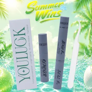 YOULUCK Waterproof Bond & Seal & Remover Manga Lashes for Girls Ultra-Thin Invisible Band Long-Lasting DIY Eyelash Extensions False Eyelashes Flawless Makeup