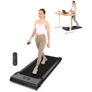 Walking Pad Under Desk Treadmill for Home and Office, Super Quiet Brushless Motorized Flat Running Machine, Portable Compact Jogging Walking Machine with Remote Control for Apartment Small Spaces Fitness Exercise Equipment
