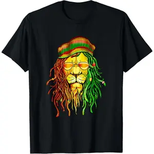 Reggae Music Lovers Tshirt, Jamaican Lion t-Shirt T-Shirt