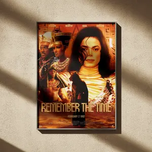 Michael Jackson "Remember The Time" Original Art Print - Ancient Egypt Theme Music Video Wall Poster - King of Pop Iconic Cinematic Portrait - Premium Unframed Gallery Quality Giclée Print - Aesthetic Gold & Sand Tones Home Decor