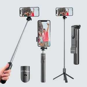 Selfie Stick, 40 in Retractable Selfie Stick Tripod with Remote, 2 Level Fill Light, Selfie Stick for Iphone Android, Black selfie stick tripod