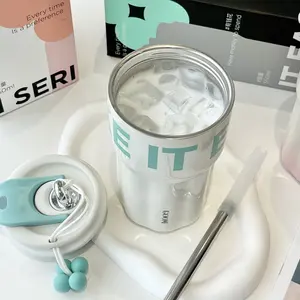【LIVE PERKS - Arctic Mint】GOOM | 18oz Leak Proof Tumbler - White, Blue Coffee Drinkware