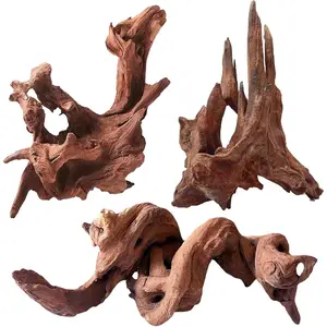 Natural Aquarium Driftwood for Fish Tanks & Reptile Terrariums – Safe Fish Tank Decorations, Unique Twisted Branches 3-Piece 7-11 Inch Low Tannin, Easy to Sink