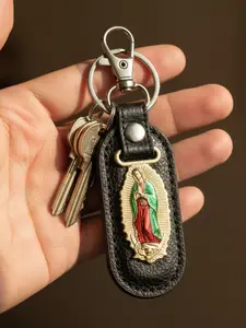 1/20pcs Vintage PU Decorative Keychain Charm for Christmas Gifts, Suitable for Family Use on Sundays.