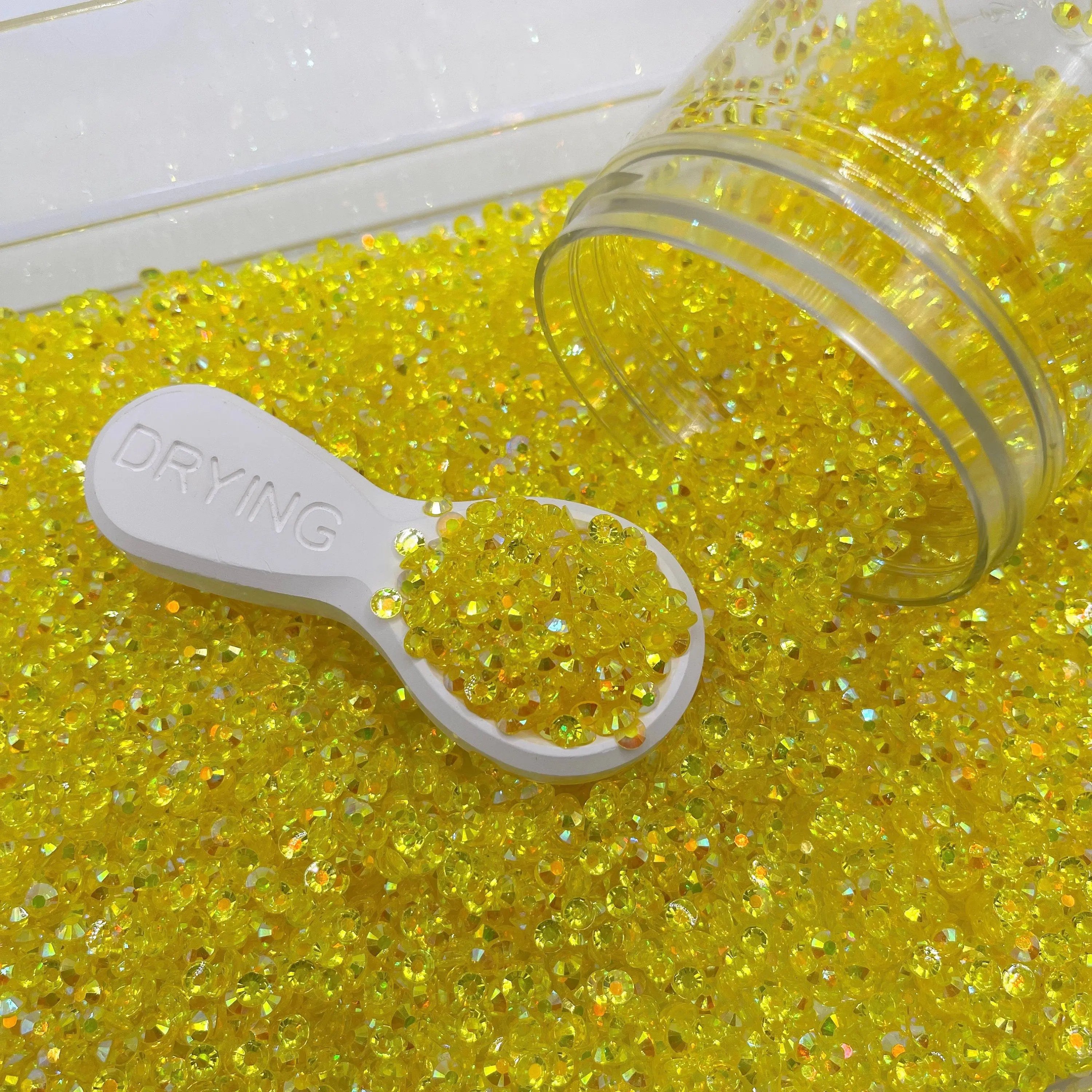 4MM/6MM Yellow AB Rhinestones, Non-Hotfix, Flatback Rhinestone D40-02/11