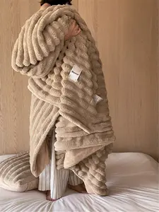 Lyfairs Striped  Fur Fluffy Blanket