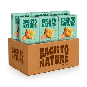 to Nature Cheezy Crackers Seriously Tasty Cheese Flavored Square Crackers Wheat Flour and Vegan, NonGMO Ingredients 5 Ounce (6)