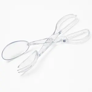 Clear Scissor Tongs - 12" Plastic Serveware
