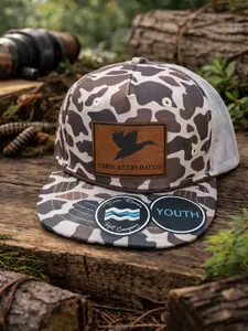 Youth Duck Hunting Camo Snapback Hat Kids Rope Trucker Cap Outdoor Waterfowl Hat for Boys Girls Hunting Gift