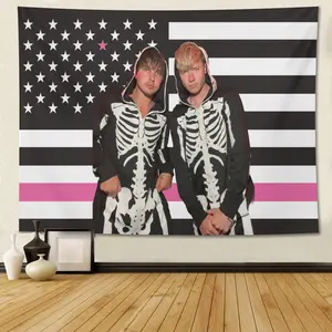 1pc Sam and Colby American Flag Pink American Comedy Tapestry, suitable for decorating college dormitories, indoor and outdoor parties, courtyards, bedrooms, dormitories 60X40