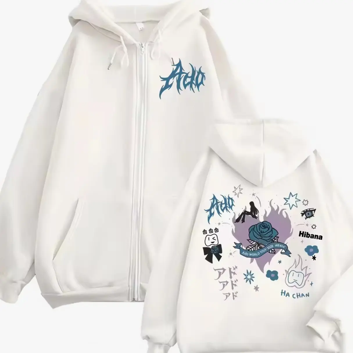 Singer Ado Hibana World Tour 2025 Zip Up Hoodie, Singer Music