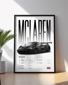 McLaren P1 GTR Poster, Car Print, Hyper Car Poster, Home Decor, Wall Decor